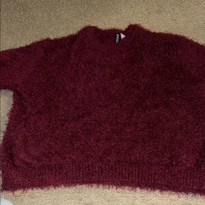 H&M Deep Red Fuzzy Sweater